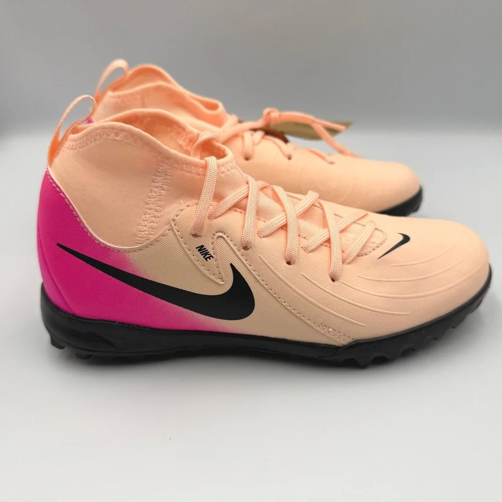 Nike Phantom Luna II Academy TF Kids 1.5Y Peach Pink Turf Soccer Cleats **NEW**